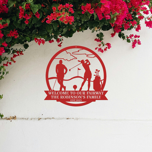 Welcome to our fairway-personalized metal wall art