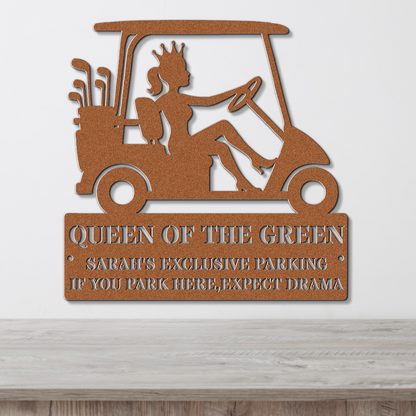 Queen of the green-personalized metal wall art